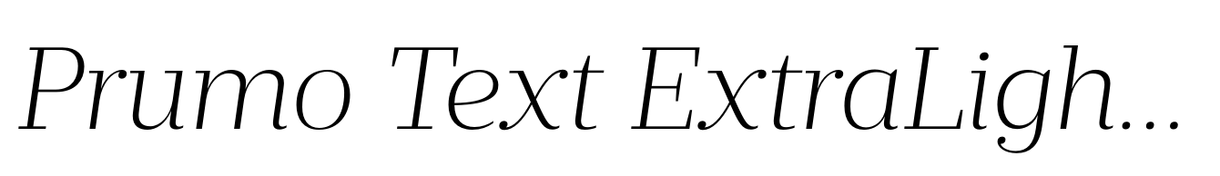Prumo Text ExtraLight Italic